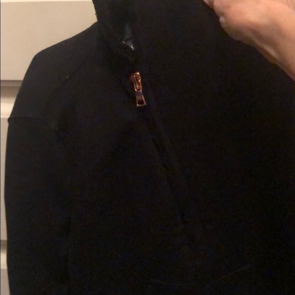 Black jacket dressy fun copper colored zipper